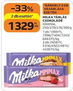 Auchan MILKA Táblás csokoládé ajánlat