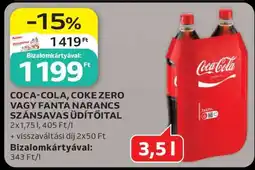 Auchan COCA-COLA, COKE ZERO VAGY FANTA NARANCS SZÁNSAVAS ÜDÍTŐITAL ajánlat