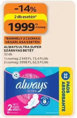 Auchan ALWAYS ULTRA SUPER SZÁRNYAS BETÉT ajánlat