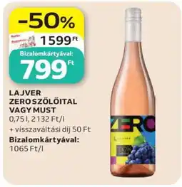 Auchan LAJVER ZERO SZŐLŐITAL VAGY MUST ajánlat
