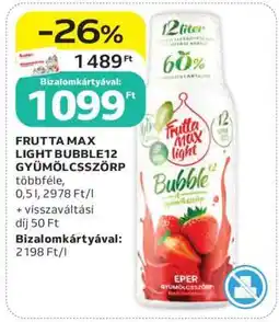 Auchan FRUTTA MAX LIGHT BUBBLE12 GYÜMÖLCSSZÖRP ajánlat