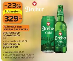 Auchan Dreher Gold Dobozos Sör / Üveges Sör ajánlat