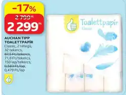 Auchan AUCHAN TIPP TOALETTPAPÍR ajánlat
