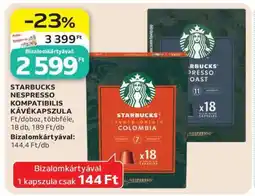 Auchan Starbucks Nespresso kompatibilis kávékapszula ajánlat