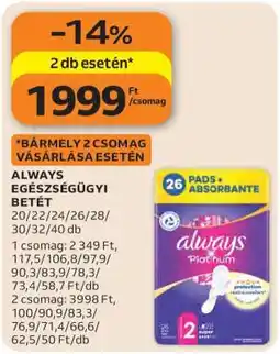 Auchan ALWAYS EGÉSZSÉGÜGYI BETÉT ajánlat