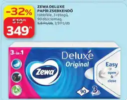 Auchan Zewa Deluxe papír zsebkendő ajánlat