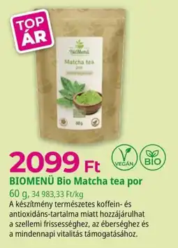 Herbaház Biomenü Bio matcha tea por ajánlat