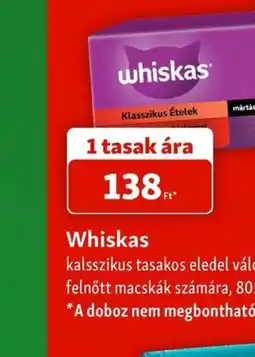 Fressnapf Whiskas kalsszikus tasakos eledel ajánlat