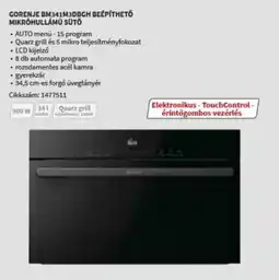 MediaMarkt Gorenje bm341m3dbgh beépíthető mikróhullámú sütő ajánlat