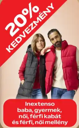 Auchan Inextenso baba, gyermek, női, férfi kabát és férfi, női mellény ajánlat