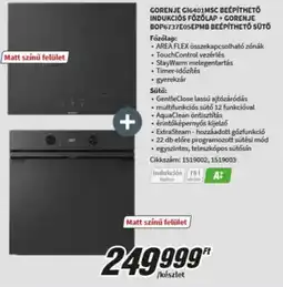 MediaMarkt Gorenje indukciós főzőlap + gorenje beépíthető sütő ajánlat