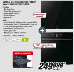 MediaMarkt Gorenje gi601fmc indukciós főzőlap bsa6747dgwi beépíthető sütő ajánlat