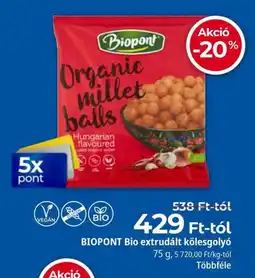 Herbaház Biopont bio extrudált kölesgolyó ajánlat