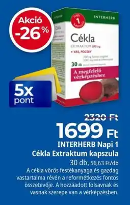 Herbaház Interherb napi 1 cékla extraktum kapszula ajánlat