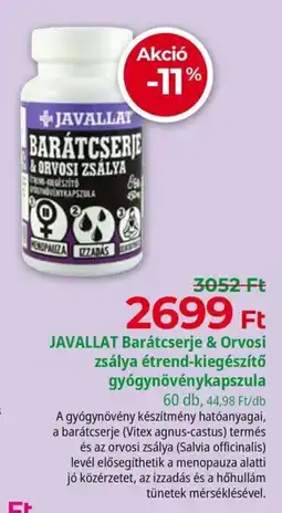 Herbaház Javallat barátcserje & orvosi zsálya étrend-kiegészítő gyógynövénykapszula ajánlat