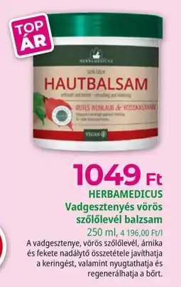 Herbaház Herbamedicus vadgesztenyés vörös szőlőlevél balzsam ajánlat