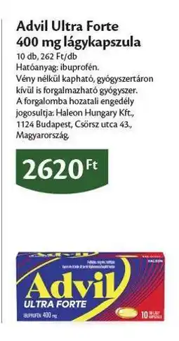 EcoFamily Advil Ultra Forte 400 mg lágykapszula ajánlat