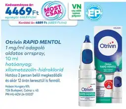 Gyöngy Patikák Otrivin rapid mentol ajánlat