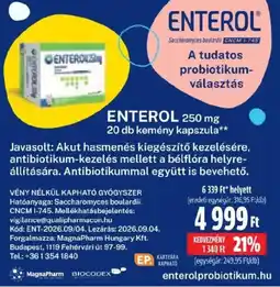 Pingvin Patika Enterol 250 mg kemény kapszula ajánlat