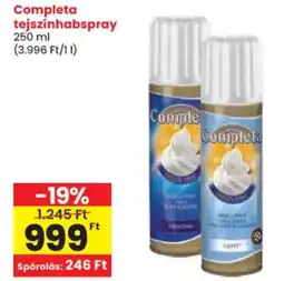 Spar Completa tejszínhab ajánlat