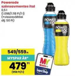 Spar Powerade szénsavmentes ital ajánlat