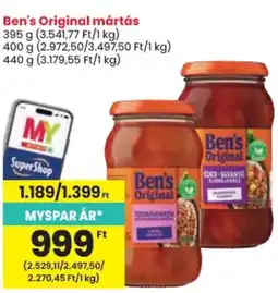 Spar Ben's Original mártás ajánlat