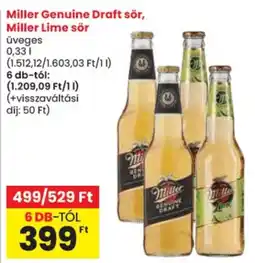 Spar Miller genuine draft sör ajánlat