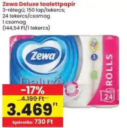 Spar Zewa deluxe toalettpapír ajánlat