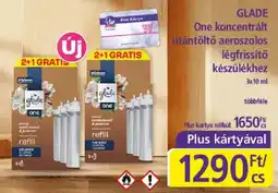 PlusMarket Glade one koncentralt utantolt aeroszolos legfrissitokeszulekhez ajánlat