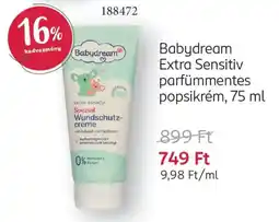 Rossmann Babydream extra sensitiv popsikrém ajánlat