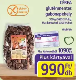 PlusMarket Cérea gluténmentes gabonapehely ajánlat