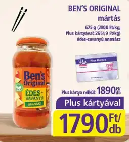 PlusMarket Ben's original mártás ajánlat