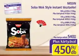 PlusMarket Nissin soba wok style instant tésztaétel ajánlat