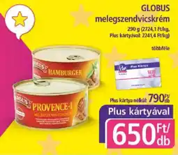 PlusMarket Globus melegszendvicskrém ajánlat