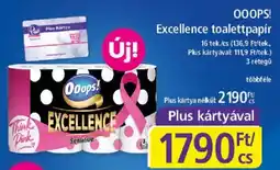 PlusMarket Ooops! excellence toalettpapír ajánlat