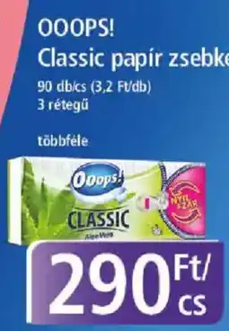 PlusMarket Ooops! classic papír zsebkendő ajánlat