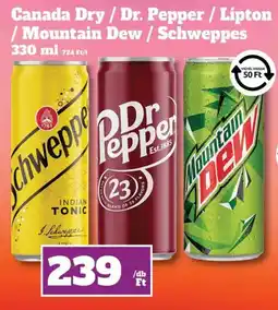 Family Diszkont Schweppes / Dr. Pepper / Mountain Dew / Canada Dry / Lipton ajánlat