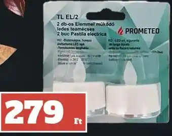 Prometeo 2 db-os elemmel működő ledes teamécses