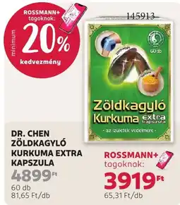 Rossmann Dr. Chen zöldkagyló kurkuma extra kapszula ajánlat