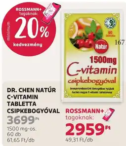 Rossmann Dr. Chen natúr c-vitamin tabletta ajánlat