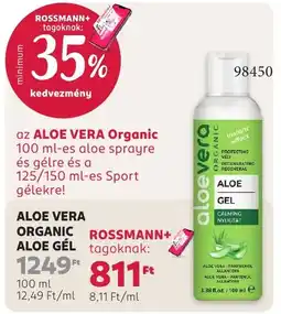 Rossmann Aloe vera organic aloe gel ajánlat