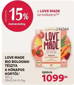 Rossmann Love made bio bolognai tészta ajánlat