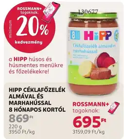 Rossmann Hipp ceklafozelék ajánlat
