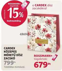 Rossmann cardex közepes méretű dísz zacskó ajánlat