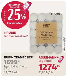 Rossmann rubin teamécse ajánlat