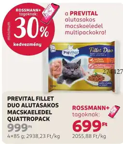 Rossmann prevital fillet duo alutasakos macskaeledel ajánlat