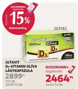 Rossmann Jutavit d3-vitamin olíva lágykapszula ajánlat