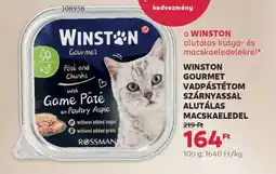Rossmann WINSTON GOURMET VADPÁSTÉTOM SZÁRNYASSAL ALUTÁLAS MACSKAELEDEL ajánlat
