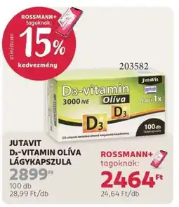 Rossmann JUTAVIT D₃-VITAMIN OLÍVA LÁGYKAPSZULA ajánlat