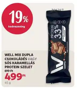 Rossmann WELL MIX DUPLA CSOKOLÁDÉS VAGY SÓS KARAMELLÁS PROTEIN SZELET ajánlat